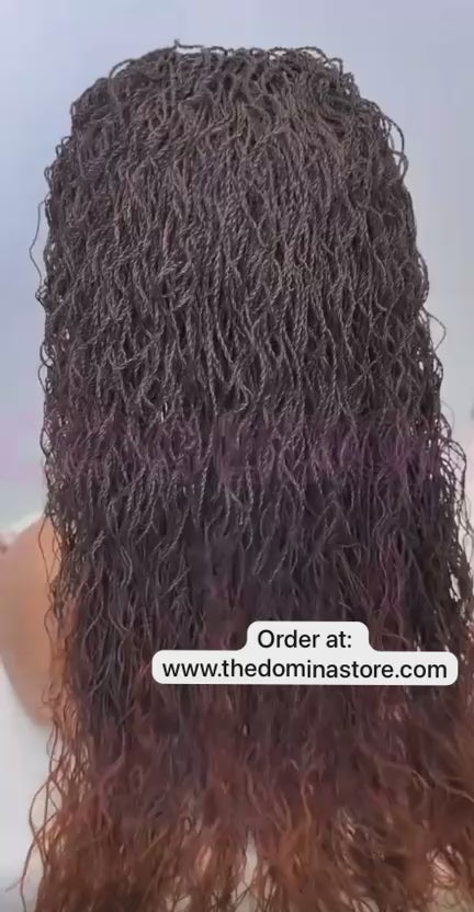 Mini twist braided wig | Synthetic two strands twist | 4x4 lace front