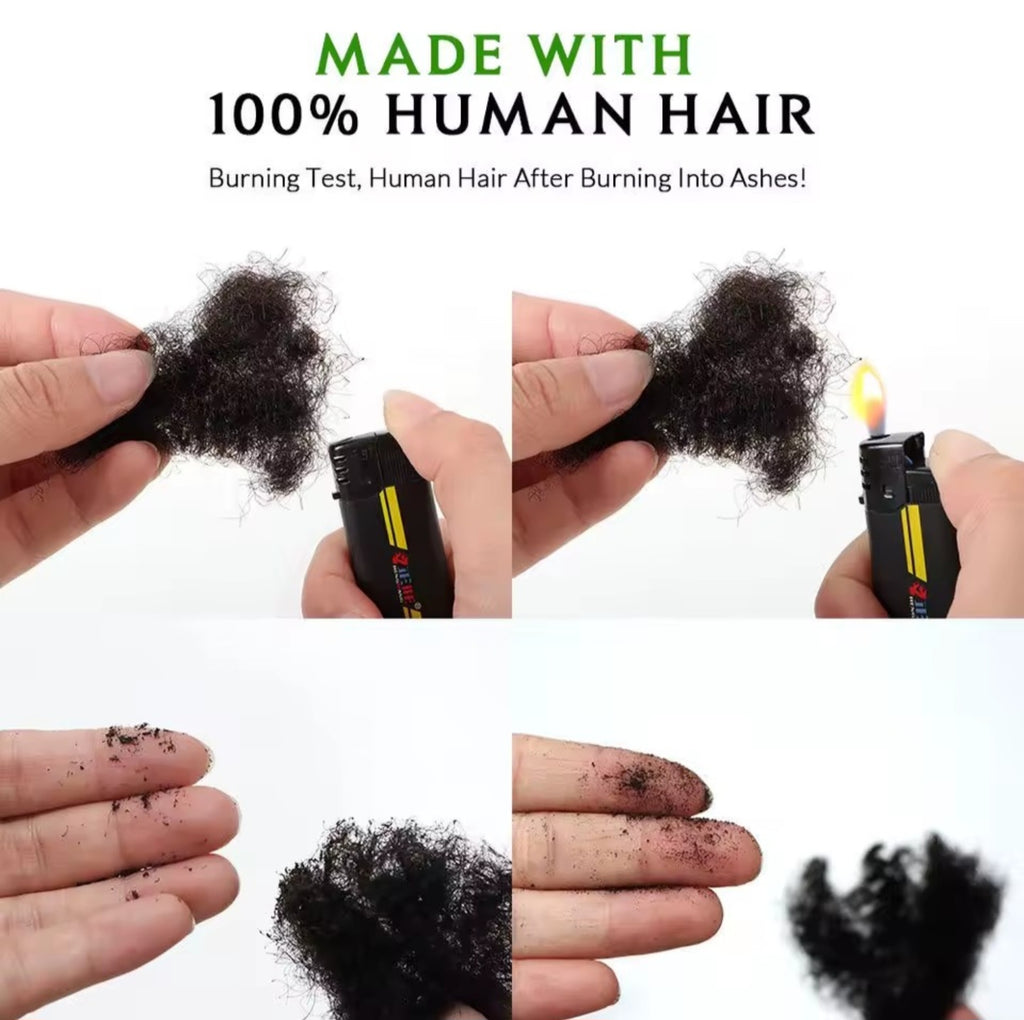 100% Human hair loc extensions | 0.8 cm Diameter | Handmade Crochet needle | Permanent locs
