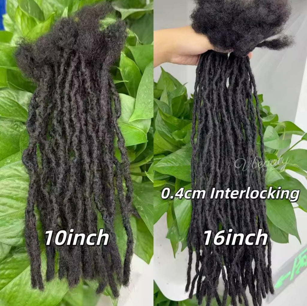 100% Human hair microlocs extensions | Handmade Interlocking soft locs