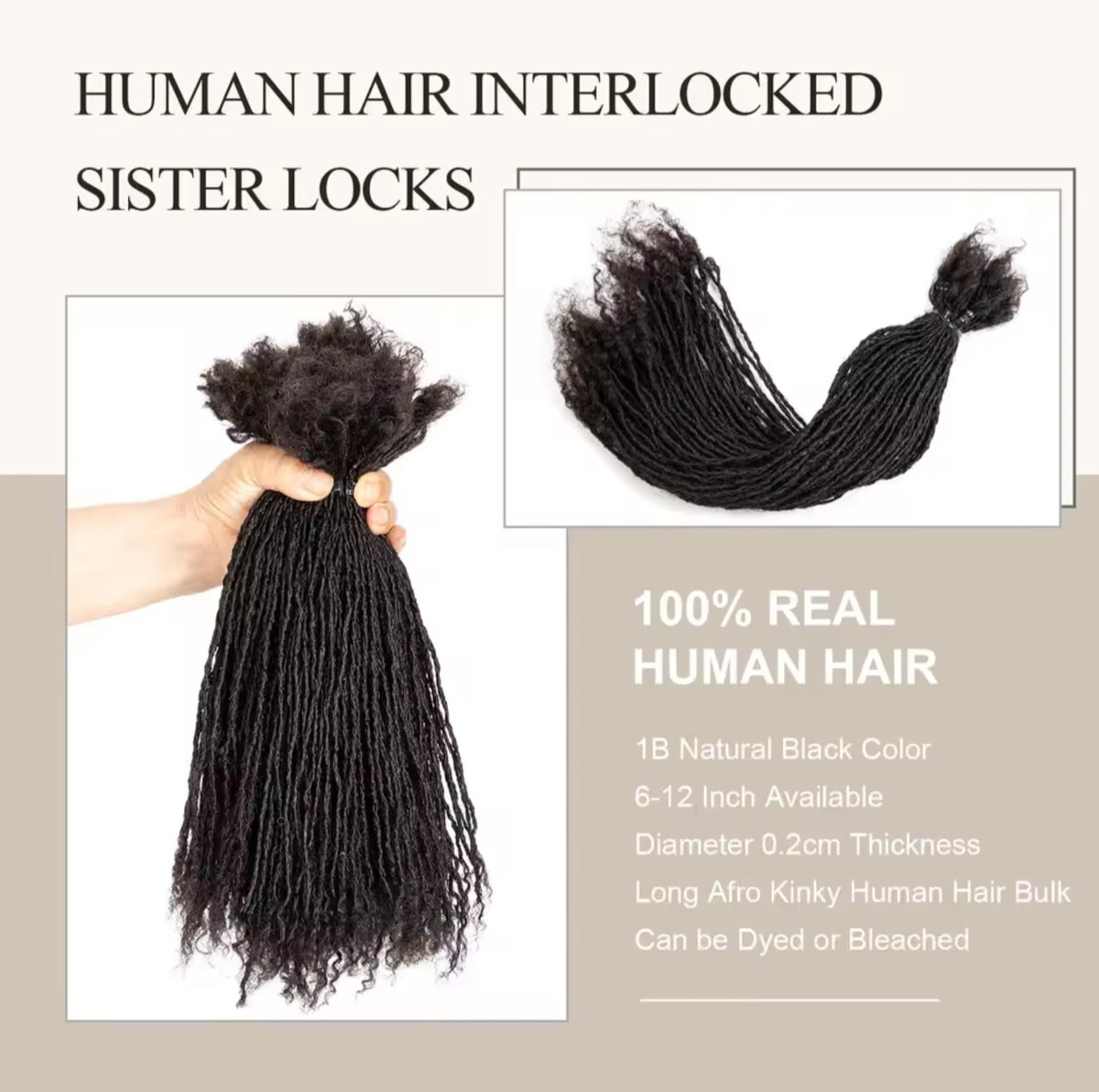 100% Human hair microlocs extensions | Handmade Interlocking soft locs