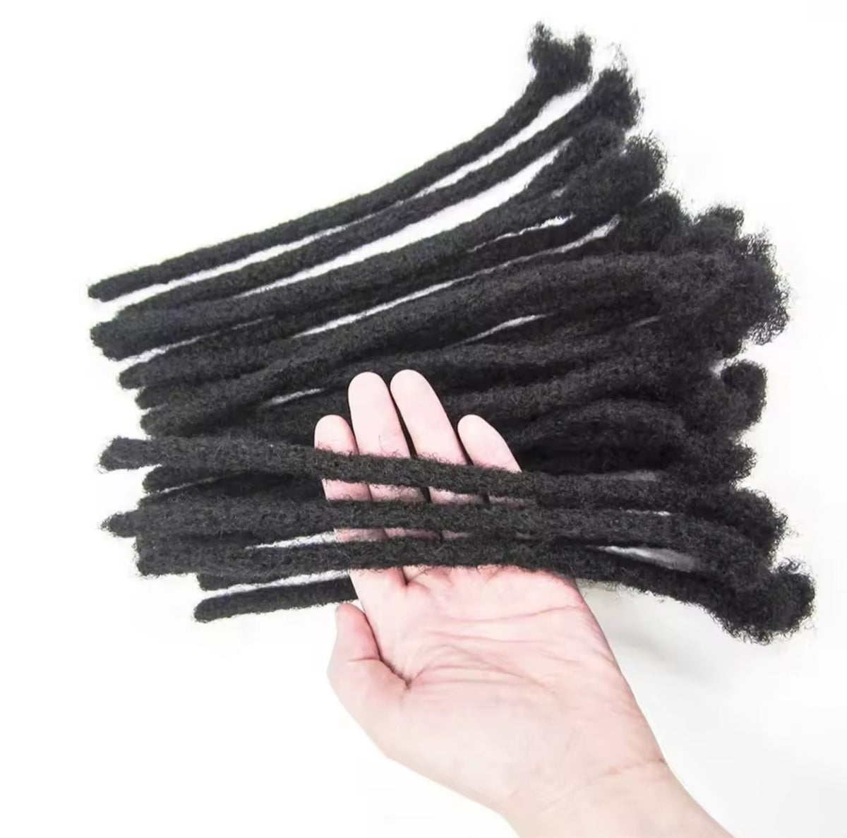 100% Human hair loc extensions | 0.8 cm Diameter | Handmade Crochet needle | Permanent locs