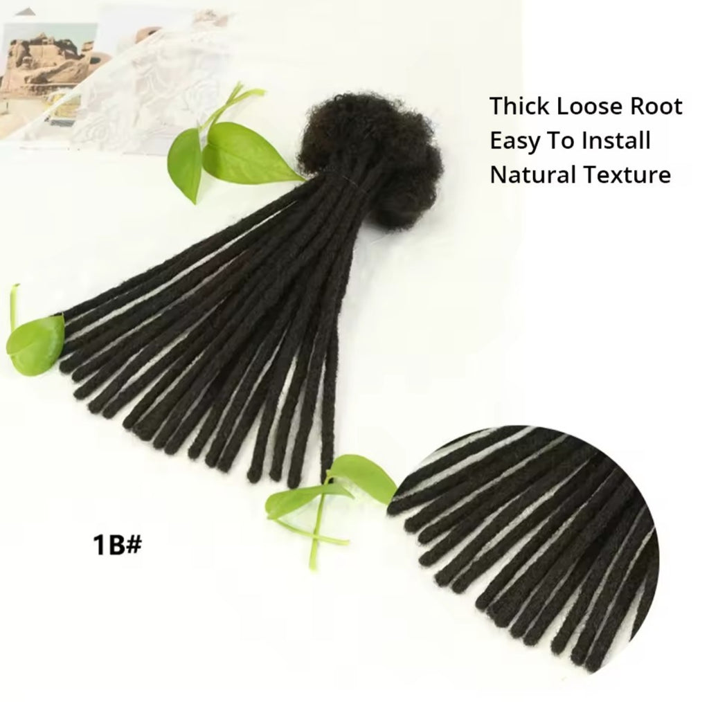100% Human hair loc extensions | 0.8 cm Diameter | Handmade Crochet needle | Permanent locs