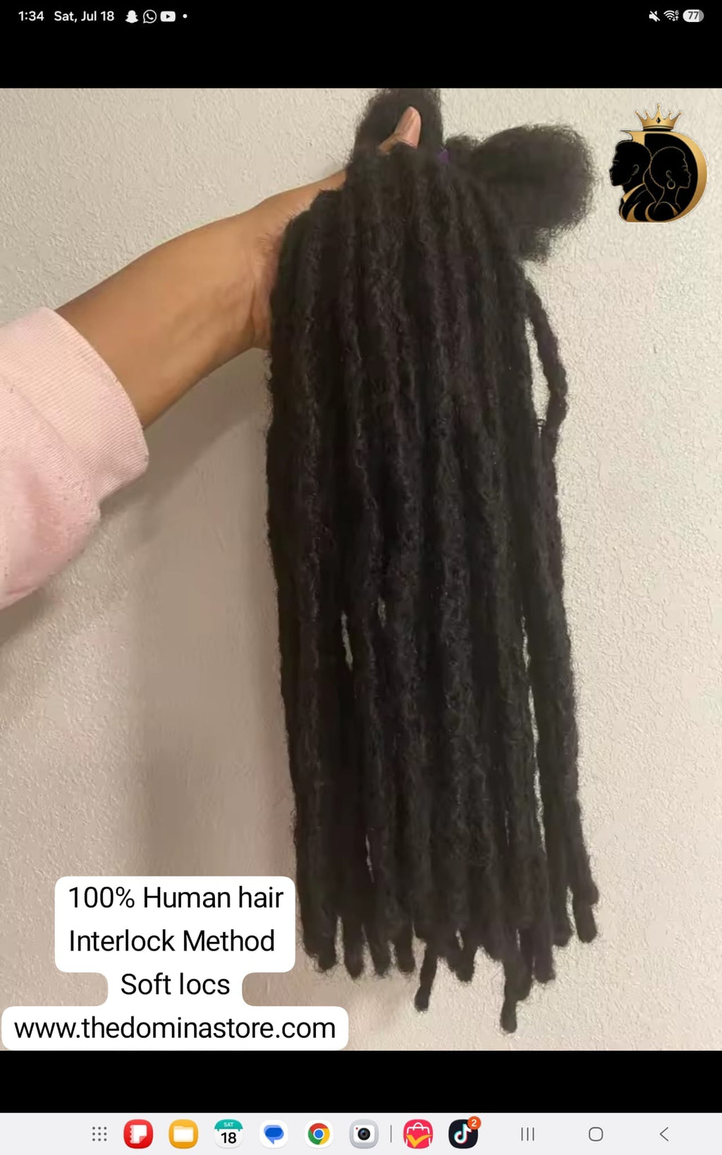 100% Human Hair Loc Extensions | 0.6 cm Diameter | Handmade Interlocking | Soft Locs