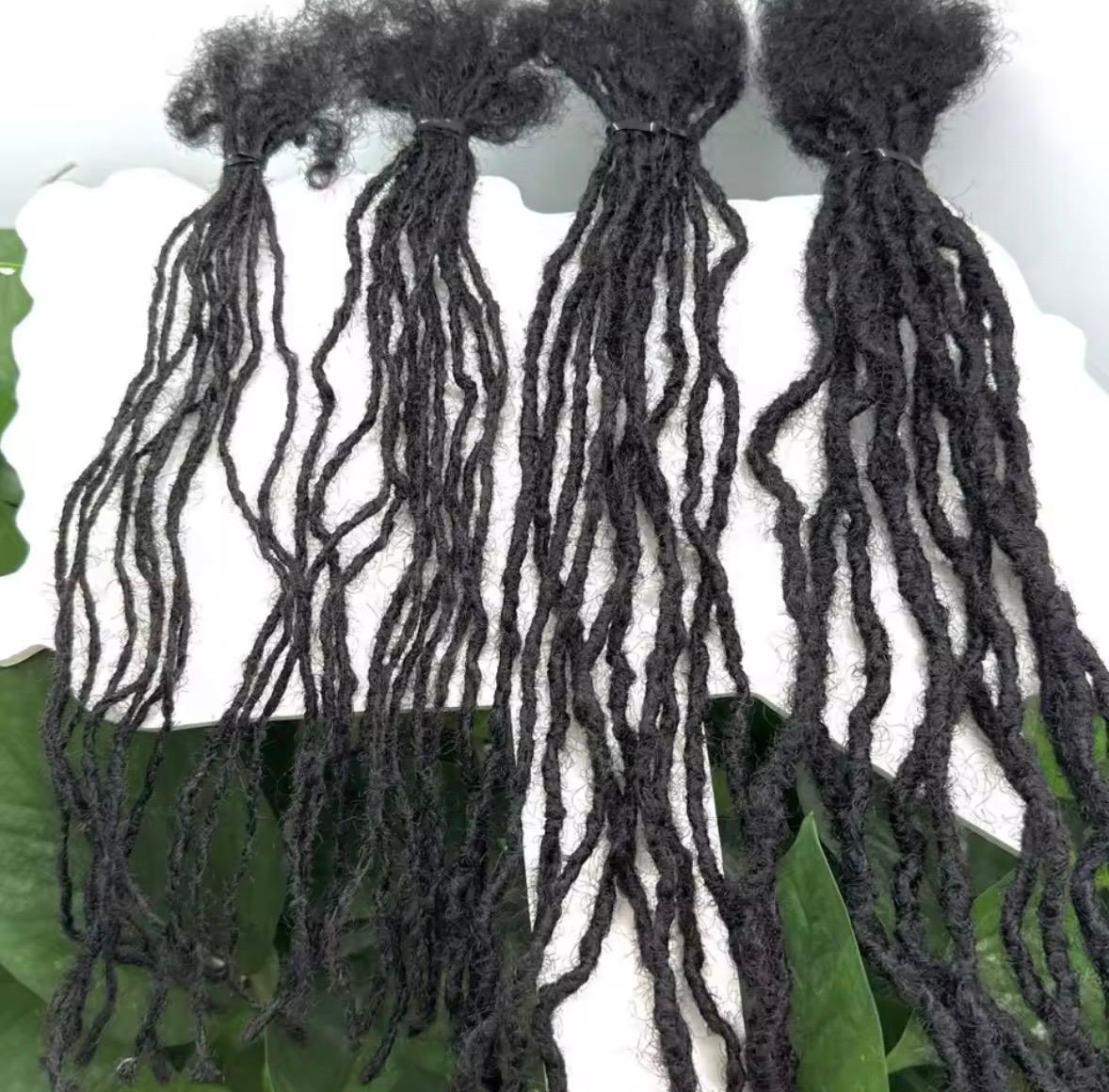 100% Human hair microlocs extensions | Handmade Interlocking soft locs