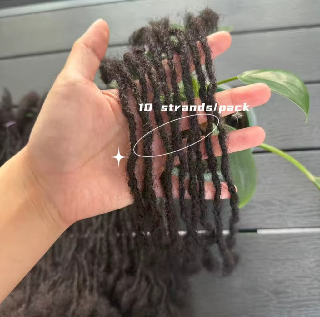 100% Human hair microlocs extensions | Handmade Interlocking soft locs