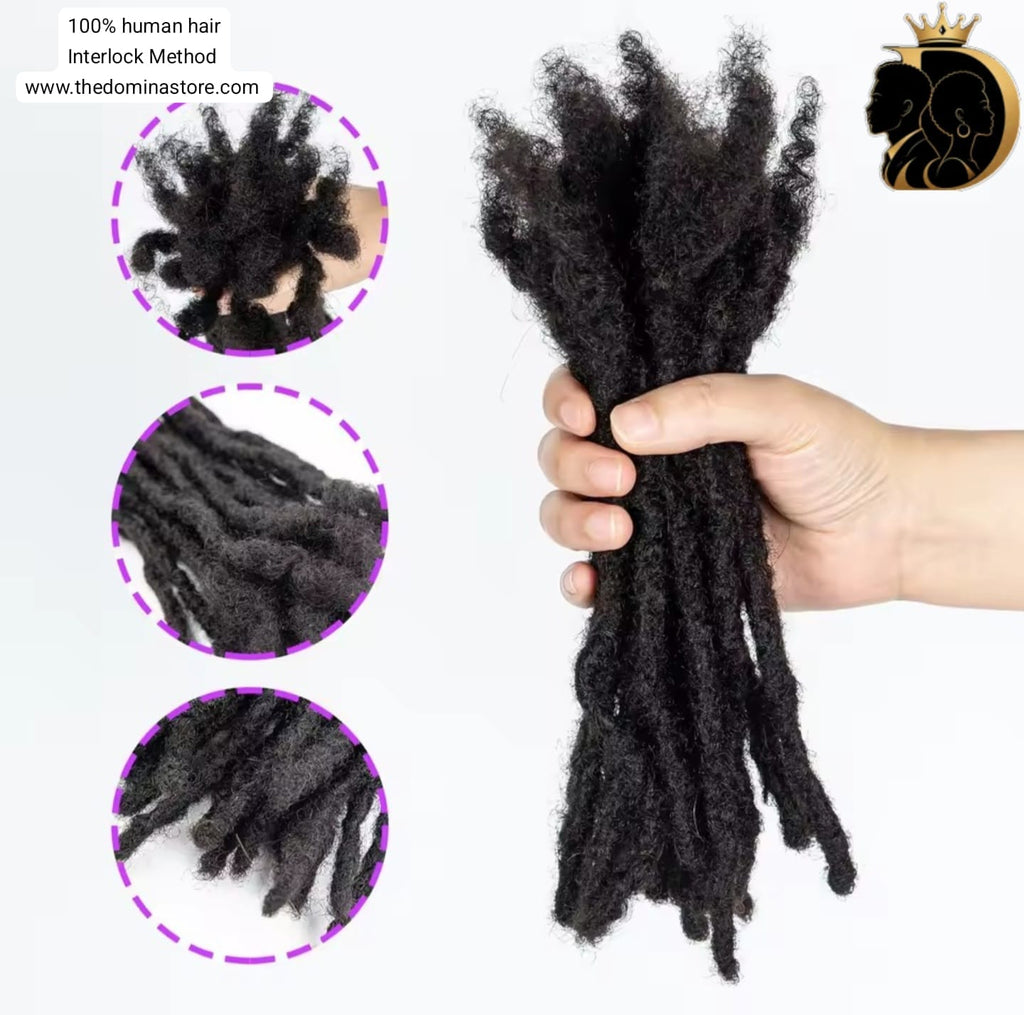 100% Human Hair Loc Extensions | 0.6 cm Diameter | Handmade Interlocking | Soft Locs