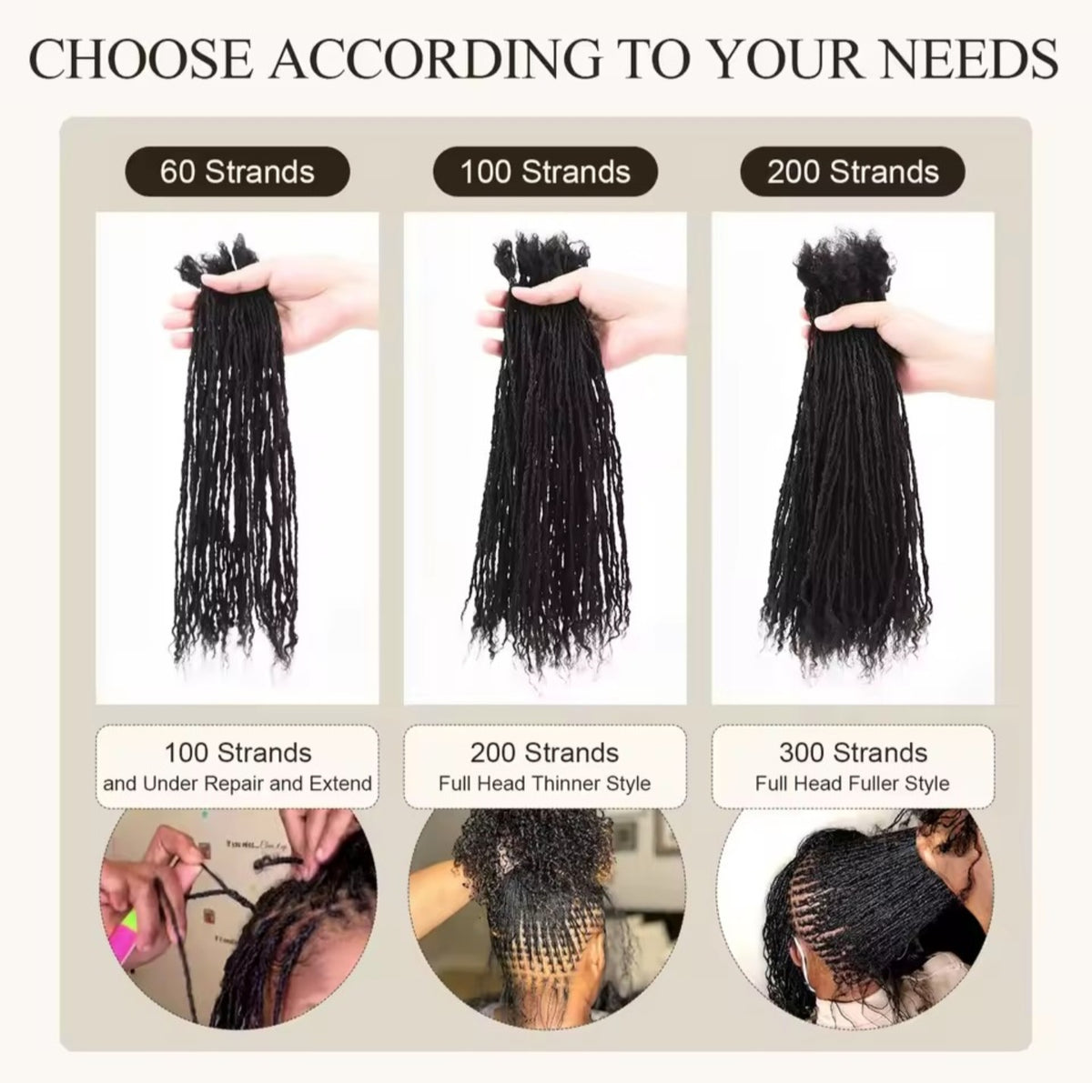 100% Human hair microlocs extensions | Handmade Interlocking soft locs